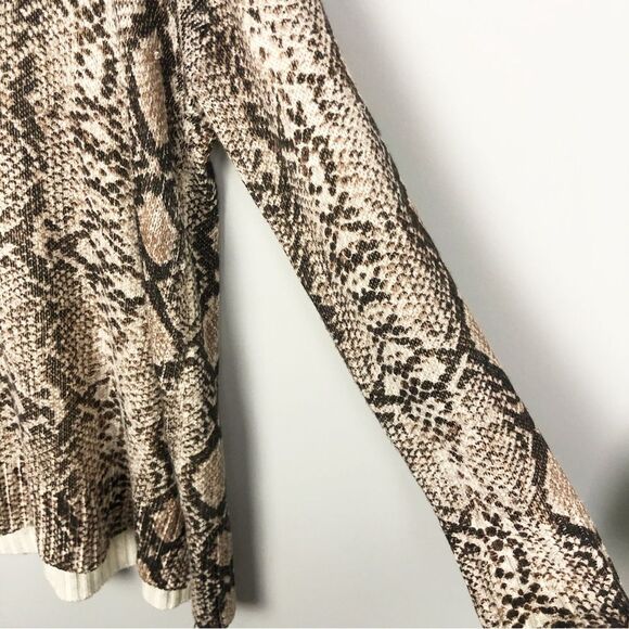 SHOW ME YOUR MUMU | Hug Me Sweater Python Knit Brown Cream Women’s Size Medium - Picture 8 of 12